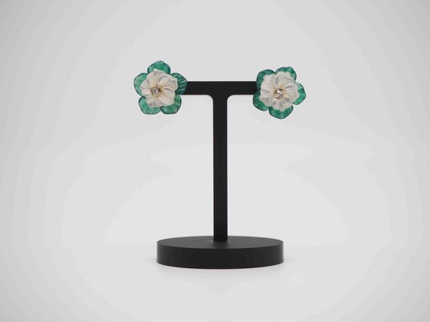 PENDIENTES FLOR CON BRILLANTE CENTRAL